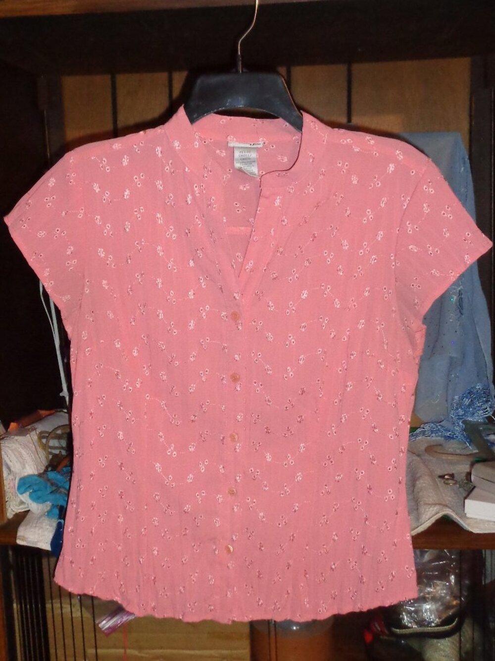 EAST 5th PETITE/SMALL PINK BLOUSE SHIRT WITH SPANDEX-MINT CONDITION
